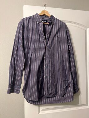 Vintage Ralph Lauren Men's Striped Button-Down Shirt